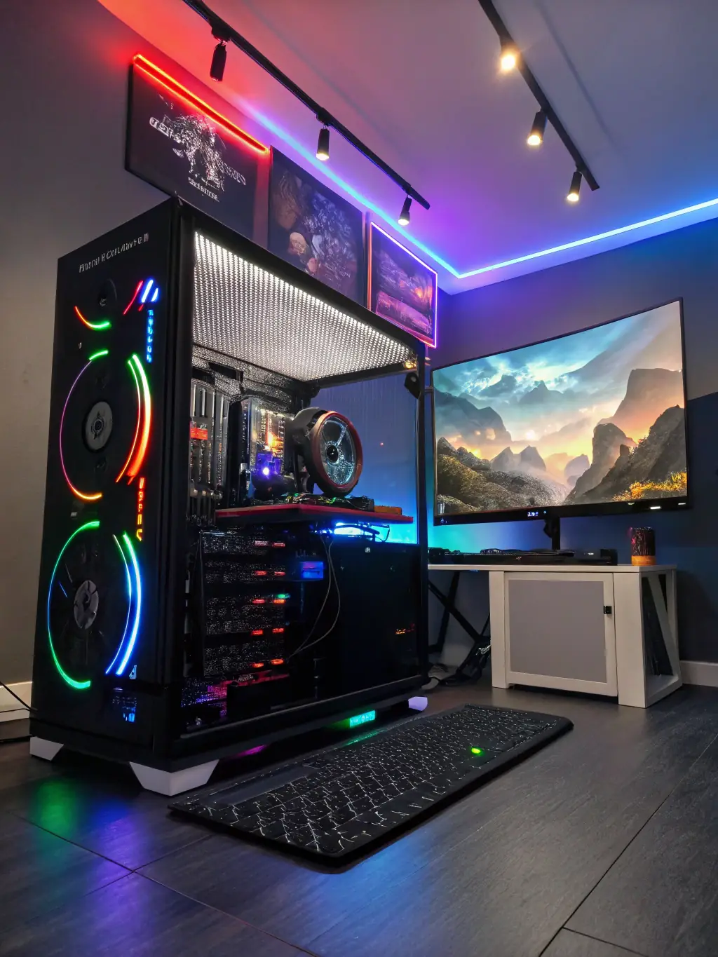 An image displaying various gaming gear items such as gaming chairs, monitors, and specialized controllers, highlighting comfort and performance.